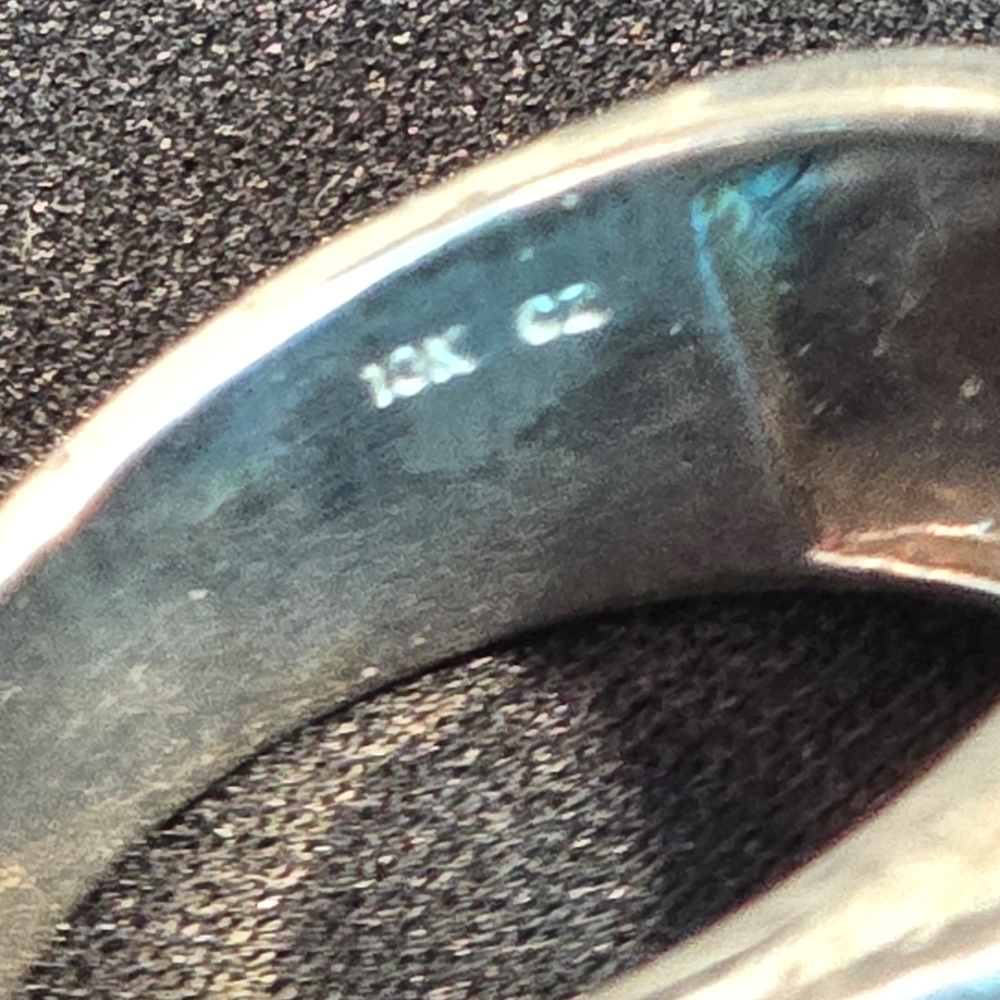 925 Silver & 10K Men's Ring with Cubic Zirconia Size 11 - Picture 5 of 11